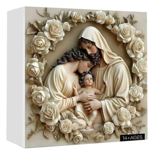 Weihnachtspuzzles, 1000 Stück Nativitätssäge Rätsel 27,5 x 20 Zoll, ewige Gnade Holy Family Szenenpuzzle für Kinder Erwachsene Geschenke, Weihnachtspuzzles, Puzzle Rätsel von Obelunrp