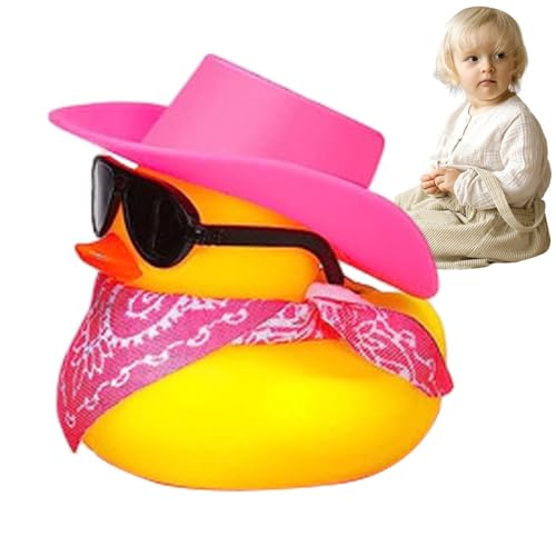 Cowboy-Armaturenbrett-Ente – Gummiente Cowboy für Auto, Cowboy-Enten-Ornament für das Armaturenbrett | Coole Armaturenbrett-Dekoration, Geschenktütenfüller für Geschenke von Obesntln