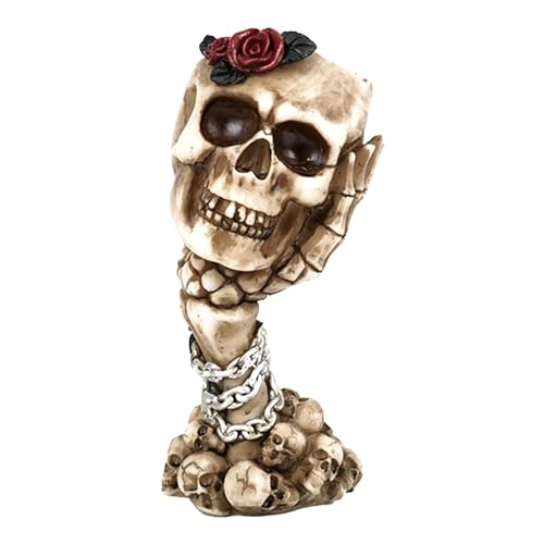 Kreative Totenkopfvase – Dekorative Totenkopfvase, Attraktive Heimkunst | Multifunktionale Zimmerpflanzen, Totenkopf-Pflanzgefäße, Gruselige Gartendekoration Im Gothic-Stil, Perfekte Dekoration von Obesntln