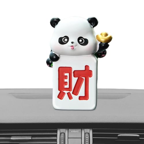 Obesntln Desktop-Panda-Puppe, Panda-Autodekorationen - Mahjong Panda Ornament Desktop-Spielzeugpuppen,Kreatives Zubehör im chinesischen Stil für Kuchendekorationen, Heimdekoration, Backdekoration von Obesntln