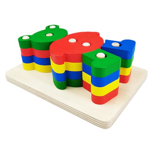 Obesntln Stapelspielzeug für Kinder,Sortier- und Stapelspielzeug | Farbsortierspielzeug in Bärenform | Pädagogische Formsortierer-Puzzlespielzeuge, hölzerner Farberkennungsstapler für das Lernen im von Obesntln