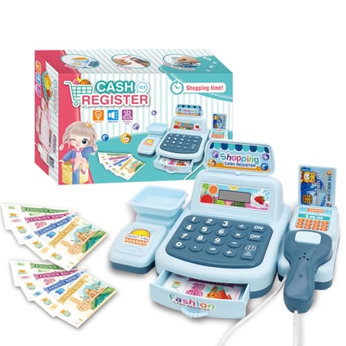 Kinderspielspielzeug mit Scanner Interactive Trep Play Shopping Set mit Spielgeld; Karte, Lernspielzeug für Kleinkinder, Mädchen und Lebensmittelgeschäft Checkout Toy für Kinder von Obetuens