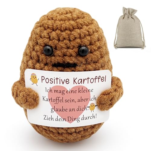 Obidodi Geschenke Positive Kartoffel, Lustige Positive Kartoffel für Freund, Mini-Plüsch Umarmung Pocket Hug Positive Potato mit Energiekarte von Obidodi