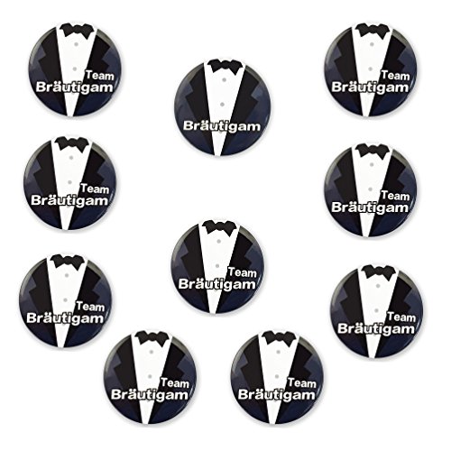 Oblique Unique® 1 x Bräutigam & 9 x Team Bräutigam Sticker für Junggesellenabschied I Hochzeit I Anstecker von Oblique Unique