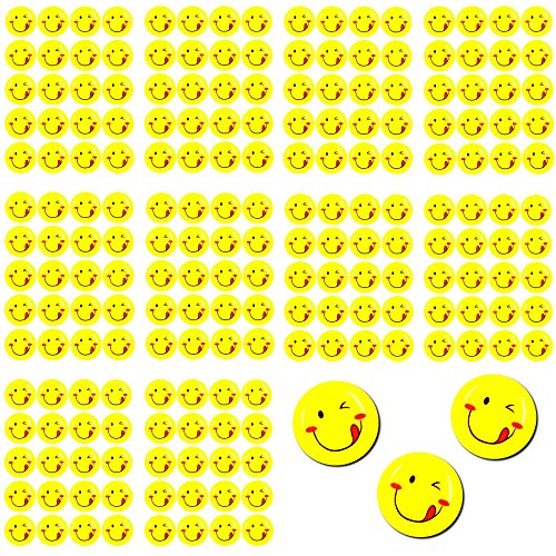 Oblique Unique® 200 x Smiley Face Sticker I Rausgestreckte Zunge I 200 x Ø 20cm I Dekoration I Kinder Geburtstag von Oblique Unique