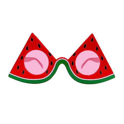 Oblique Unique® Brille Partybrille Spaßbrille Sonnenbrille für Geburtstag Jubiläum Party Fasching Karneval Accessoire (Brille Melone - Rot) von Oblique Unique