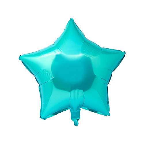 Oblique Unique® Herz Stern Folien Luftballon für Geburtstag Kindergeburtstag Hochzeit Party Feier Weihnachten Deko Folienballon - Wählbar (Stern Türkis) von Oblique Unique