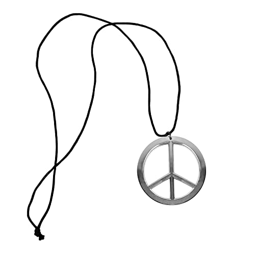 Oblique Unique® Hippie Peace Kette 60er 70er Jahre Flower Power Halskette Kostüm Accessoire Schmuck für Fasching Karneval Motto Party Feier von Oblique Unique