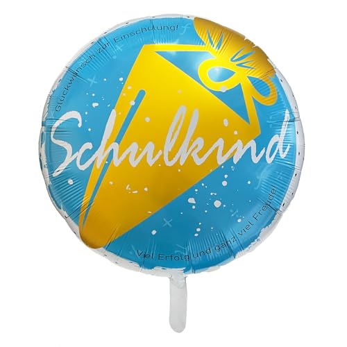 Oblique Unique® Schuleinführung Folienballon Zuckertüte oder Schulkind Luftballon Hänge Deko für Einschulung Schulanfang Schulstart Dekoration Schule Ballon (Ballon rund - Schulkind) von Oblique Unique