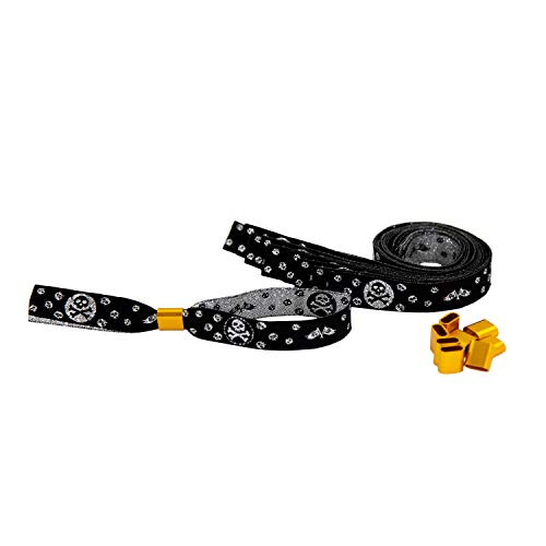 Oblique Unique Totenkopf Armbänder Set 10 STK. mit Glitzereffekt für Piraten Party Kindergeburtstag Jungs Mitgebsel Geschenk Armband Bänder Bändchen Einheitsgröße Schwarz Weiß von Oblique Unique