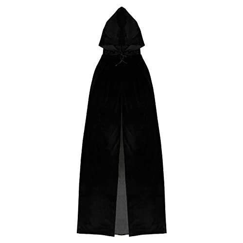 Oblique Unique® Umhang Schwarz Cape für Hexe Zauberer Kostüm Accessoire für Halloween Karneval Fasching Motto Party als Verkleidung zum Spielen von Oblique Unique