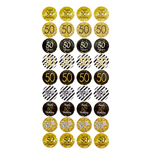 Oblique Unique® 50. Geburtstag Jubiläum goldene Hochzeit Sticker Aufkleber 108 Stück Feier Party Dekoration von Oblique Unique