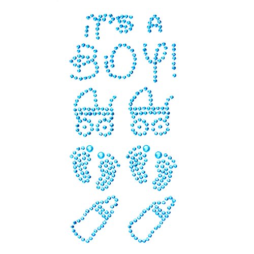 Oblique Unique® Konfetti Its a Boy Strass Steine Türkis Junge Fläschchen Sticker zum Verzieren Aufkleben Einkleben von Karten Geschenken - Geburt Baby Shower Taufe von Oblique Unique