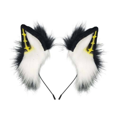 Obotsnoi Dark Series 2000er Jahre Thema Wolf Ohr Kopfschmuck Weicher Plüsch Haarreif für Rollenspiele Event Musik Festival Haarband für Frauen Mädchen Plüsch Tier Ohr Hairhoop Obotsnoi Dark Series 2000er Jahre Thema Wolf Ohr Kopfschmuck Weicher Plüsch Haarreif für Rollenspiele Event Musik Festival Haarband für Frauen Mädchen Plüsch Tier Ohr Hairhoop von Obotsnoi