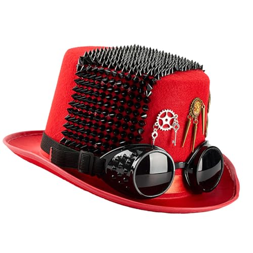 Obotsnoi Halloween-Nieten-Zylinderhut mit industriellen Zeitalter-Akzenten, Coser-Brille-Design, Geburtstag, Freundin, Freund, Halloween-Kostüm-Hut Obotsnoi Halloween-Nieten-Zylinderhut mit industriellen Zeitalter-Akzenten, Coser-Brille-Design, Geburtstag, Freundin, Freund, Halloween-Kostüm-Hut von Obotsnoi
