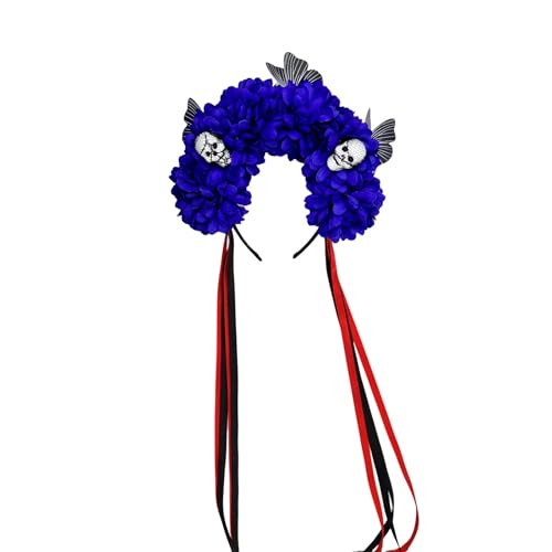 Obotsnoi Moderner Totenkopf-Kopfschmuck mit künstlichen Blumen, Kostüme, Halloween-Haarschmuck, modisches Haar-Accessoire, praktisches Blumenschädel-Stirnband Obotsnoi Moderner Totenkopf-Kopfschmuck mit künstlichen Blumen, Kostüme, Halloween-Haarschmuck, modisches Haar-Accessoire, praktisches Blumenschädel-Stirnband von Obotsnoi
