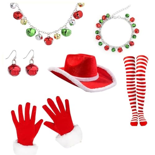 Obotsnoi Weihnachtsmann-Anzug, Strümpfe, Halskette, Handschuhe, Set, Foto-Requisiten, Weihnachtsfeier, Coaplay, Weihnachtsmann-Rolle von Obotsnoi