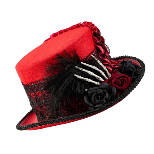 Obotsnoi Wollhut mit Skelett-Hand, dunkle Serie, Blumendekoration für Halloween, Veranstaltung, Maskerade, Party, Kostüm, Zubehör, viktorianischer Hut Obotsnoi Wollhut mit Skelett-Hand, dunkle Serie, Blumendekoration für Halloween, Veranstaltung, Maskerade, Party, Kostüm, Zubehör, viktorianischer Hut von Obotsnoi