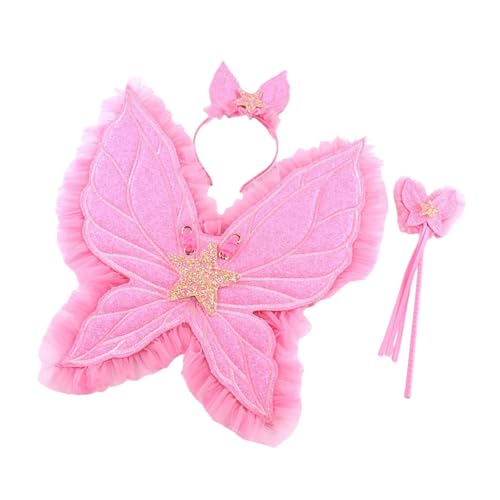 Weiches Feenflügel-Haarband und Stick-Set für Kinder, Prinzessinnen-Thema, Geburtstagsparty, Kostüm-Zubehör oder Foto-Requisiten, weicher Stoff, Cosplay-Kostüm-Flügel Weiches Feenflügel-Haarband und Stick-Set für Kinder, Prinzessinnen-Thema, Geburtstagsparty, Kostüm-Zubehör oder Foto-Requisiten, weicher Stoff, Cosplay-Kostüm-Flügel von Obotsnoi