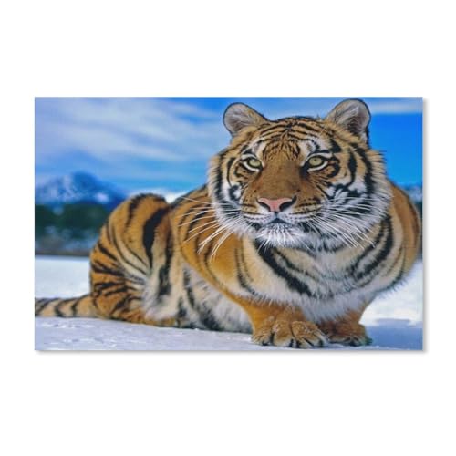 1000 Puzzles Für Erwachsene，Tiger，Freizeit Unterhaltung Kinder Spielzeug Zuhause Dekoration Art Geschenk（38x26cm）-A43 von ObuMI