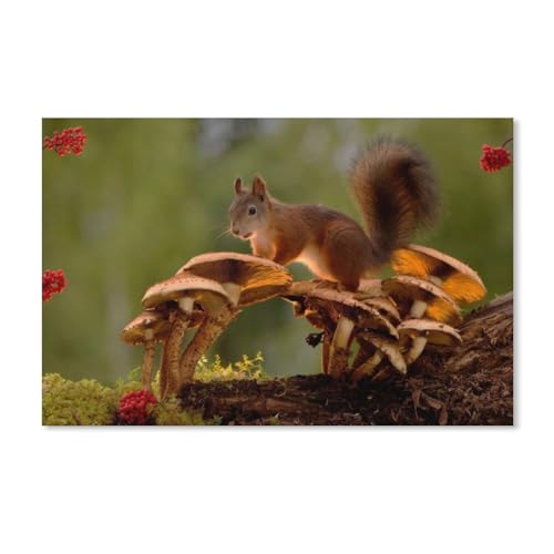 1000 Stück，Eichhörnchen，Puzzle Für Erwachsene Lernspielzeug Für Kinder Kreative Spiele Unterhaltung Holz Puzzles Home Decor（75x50cm）-A190 von ObuMI