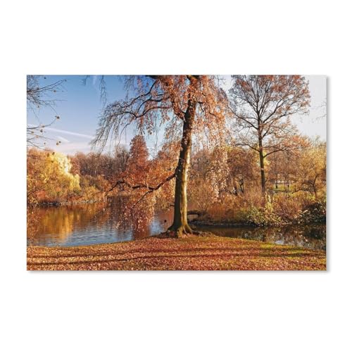 1000 Stück，Herbstbäume gelbe Blätter Fluss，Puzzle Für Erwachsene Lernspielzeug Für Kinder Kreative Spiele Unterhaltung Holz Puzzles Home Decor（75x50cm）-A336 von ObuMI