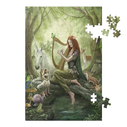 1000-Stück Puzzle Für Erwachsene Und Kinder-Holz Puzzle，Feen und Elfen und Einhörner，Familie Interaktive Spiele Große Ferien Freizeit（75x50cm）-30 von ObuMI