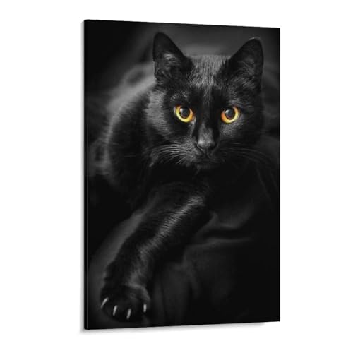 1000 Teile Puzzle Holz，Schwarze Katze，Kreative Schwierige Puzzles Pädagogisches Stressfreisetzung Spielzeug Für Erwachsene Kinder，Haus Dekoration Geschenk(75x50cm-A34 von ObuMI