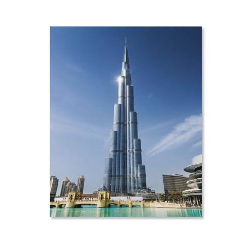 Erwachsene Kinder Puzzles 1000 Teile Puzzle，Dubai Burj Khalifa-Landschaft，einfaches Puzzle Spiel Rolle Puzzle Bildung Spielzeug Spiel Familie Dekoration（50x70cm）-C95 von ObuMI