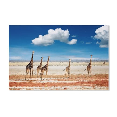 Kinder Papier Puzzle 1000 Teile，Giraffenhimmel，Modern Zuhause Dekoration Einzigartiges Geschenk（38x26cm）-384 von ObuMI