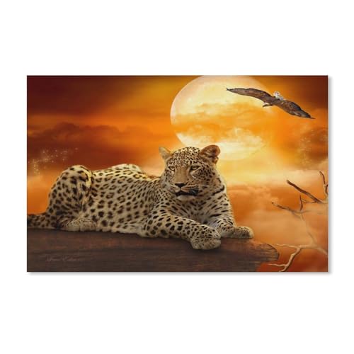 Leopard，Puzzles für Erwachsene 1000 Teile, Klassische Puzzle Puzzle Schwierig für Erwachsene Teenager Freizeit Spaß Spiel Spielzeug （38x26cm）-A59 von ObuMI