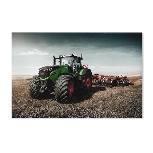 Puzzle 1000 Teile，Grüner Traktor für Ackerland，Holz Kinder Wiedergeboren Dekompressionsspiel（75x50cm）-385 von ObuMI