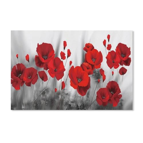 Puzzle 1000 Teile für Erwachsene，Rote Blume，Puzzle Puzzle Schwierig Perfektes Pädagogisches Geschenk für Jungen Und Mädchen（38x26cm）-D45 von ObuMI