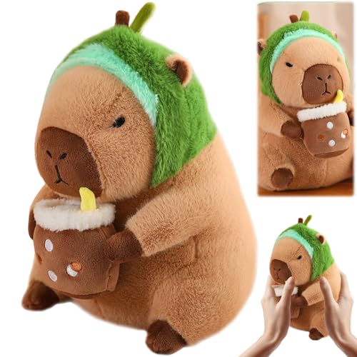 Capybara-Plüschtier, süßes Capybara-Plüschtier mit Brotspielzeug, Capybara-Plüschpuppe, niedliches, superweiches Plüschtier, Capybara-Plüschkissen, Geschenk, Heimdekoration für Kinder (Avocado 30 cm) von Occtingkind