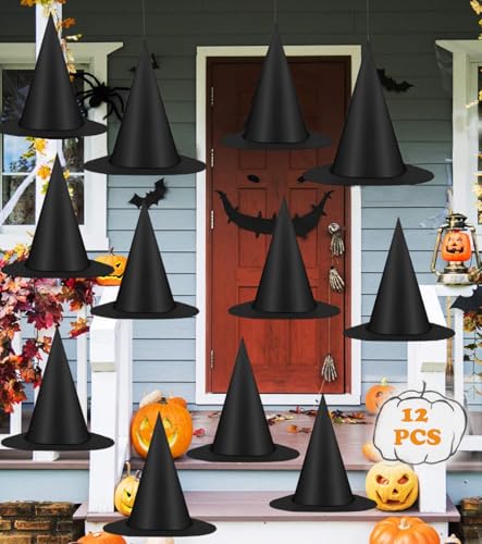 12 Stück Halloween Hexenhut Schwarz, Halloween Hängende Hexenhüte Dekoration, Hexenkostüm Zubehör, Halloween-Hexenhüte mit 100m Nylonschnur, Halloween-Dekorationen Zaubererhüte für drinnen draußen 12 Stück Halloween Hexenhut Schwarz, Halloween Hängende Hexenhüte Dekoration, Hexenkostüm Zubehör, Halloween-Hexenhüte mit 100m Nylonschnur, Halloween-Dekorationen Zaubererhüte für drinnen draußen von Octonyluck