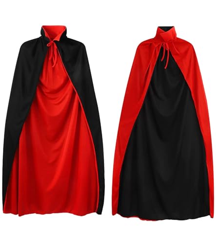 Octonyluck Halloween KostüM, Stehkragen Vampir Umhang, Reversible KostüM Halloween Damen und Herren, Halloween Costume Vampir KostüM für Weihnachten Halloween Vampir KostüM Cosplay-Party, 140 cm von Octonyluck