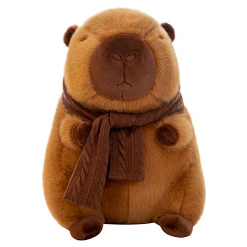 Ocuuer Fluffy Capybara Plüschspielzeug mit abnehmbarem Schal - Kawaii Stoffed Animal, weiche Dekoration for Capybara, perfektes umarmendes Kissen und Geschenk for Kinder und Erwachsene von Ocuuer