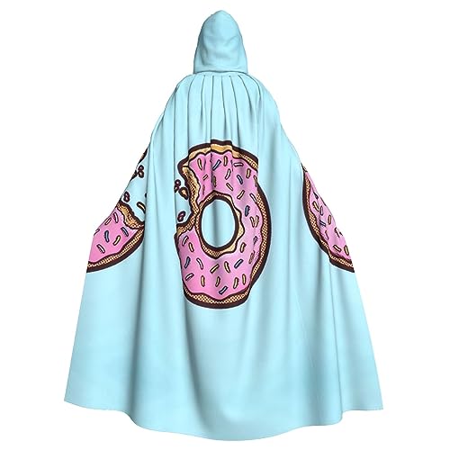 OdDdot Faschings-Umhang mit Donut-Druck, Erwachsenen-Kapuzenumhang, Hexenkostüm für Damen und Herren, Cosplay-Kostüme von OdDdot