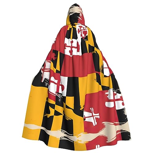 OdDdot Karnevals-Umhang mit Maryland-Flagge, Erwachsenen-Kapuzenumhang, Hexenkostüm für Männer und Frauen, Cosplay-Kostüme von OdDdot