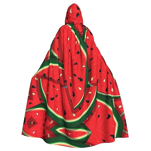 OdDdot Roter Wassermelonen-Druck, Karnevals-Umhang, Erwachsenen-Kapuzenumhang, Hexenkostüm für Damen und Herren, Cosplay-Kostüme von OdDdot
