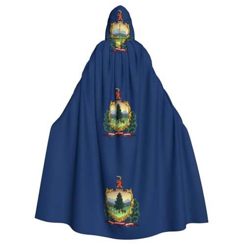 OdDdot Vermont Unisex Kapuzenumhang mit Staatsflagge, Hexen-Vampir-Zauberer-Robe für Halloween, Cosplay-Kostüme von OdDdot