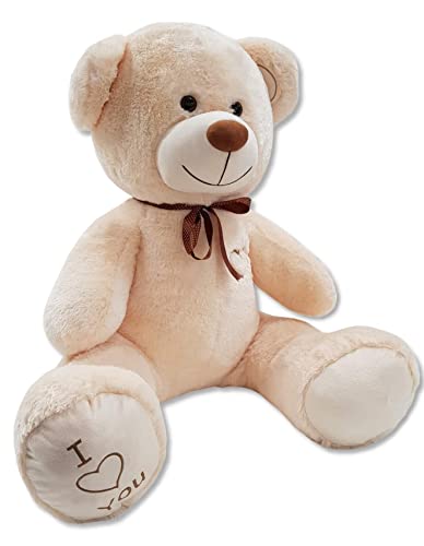 Odolplusz Riesen Teddybären 160 cm - Baby Kuscheltiere Große Teddy - Kuscheltier Für Babys Riesen Teddybär - XXL Plüschtier Teddy Bär, Geschenkideen Zum Geburtstag, Geschenke Zum Jahrestag (Beige) von Odolplusz