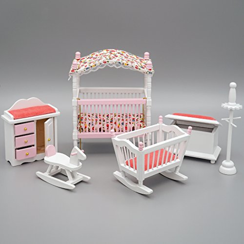 Odoria 1/12 Miniatur Schlafzimmer Möbel Set 6 Stück Puppenhaus Zubehör von Odoria