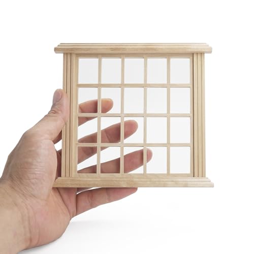 Odoria Puppenhaus Fenster Wichtel Miniatur: 1/12 Maßstab Fensterrahmen Vintage Viktorianisch Möbel Holz für Diorama Handwerk - Mini Bauteile Gebäude Modell DIY Unlackiert Quadratisch 20 Gitter Odoria Puppenhaus Fenster Wichtel Miniatur: 1/12 Maßstab Fensterrahmen Vintage Viktorianisch Möbel Holz für Diorama Handwerk - Mini Bauteile Gebäude Modell DIY Unlackiert Quadratisch 20 Gitter von Odoria