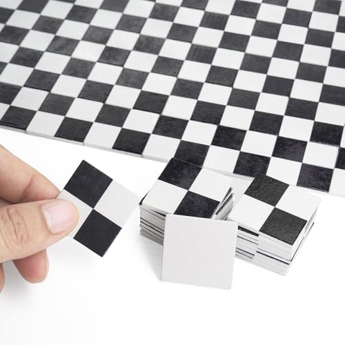 Odoria Puppenhaus Fußboden Fliesen Miniatur: 1/12 Maßstab Quadratisch Parkett Holz Diorama Raum Modern Schwarz Weiß Mosaik - Mini Bodenbelag Gebäude Bauteile Badezimmer Küche Handwerk DIY 36x36 cm² Odoria Puppenhaus Fußboden Fliesen Miniatur: 1/12 Maßstab Quadratisch Parkett Holz Diorama Raum Modern Schwarz Weiß Mosaik - Mini Bodenbelag Gebäude Bauteile Badezimmer Küche Handwerk DIY 36x36 cm² von Odoria