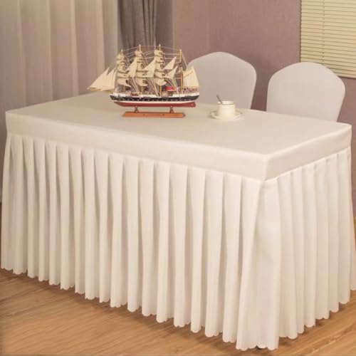 Odot Party Deko Tischrock, Tischröcke Für Babyparty Wiederverwendbare Tischdekoration Waschbare Tischdecke für Hochzeit, Bankette, Messen, Partys und Events (120 * 40 * 75cm,beige) von Odot