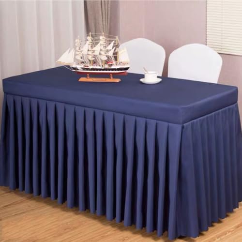 Odot Party Deko Tischrock, Tischröcke Für Babyparty Wiederverwendbare Tischdekoration Waschbare Tischdecke für Hochzeit, Bankette, Messen, Partys und Events (120 * 60 * 75cm,Marineblau) von Odot