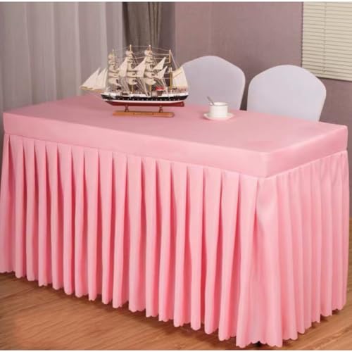 Odot Party Deko Tischrock, Tischröcke Für Babyparty Wiederverwendbare Tischdekoration Waschbare Tischdecke für Hochzeit, Bankette, Messen, Partys und Events (120 * 60 * 75cm,Rosa) von Odot