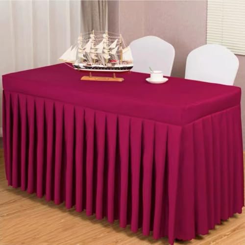 Odot Party Deko Tischrock, Tischröcke Für Babyparty Wiederverwendbare Tischdekoration Waschbare Tischdecke für Hochzeit, Bankette, Messen, Partys und Events (120 * 60 * 75cm,kastanienrot) von Odot