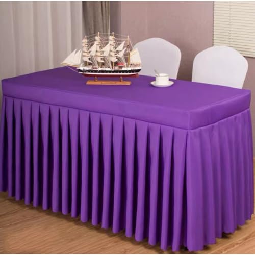 Odot Party Deko Tischrock, Tischröcke Für Babyparty Wiederverwendbare Tischdekoration Waschbare Tischdecke für Hochzeit, Bankette, Messen, Partys und Events (140 * 40 * 75cm,Lila) von Odot